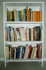 A bookcase filled with books