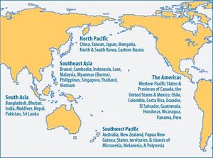 Map of the Pacific Rim and List of the Pacific Rim Nations