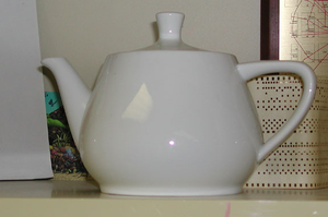 A Melitta teapot, the model of the Utah teapot