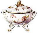 A Sevres tureen, made in 1782, owned by John and Abigail Adams.